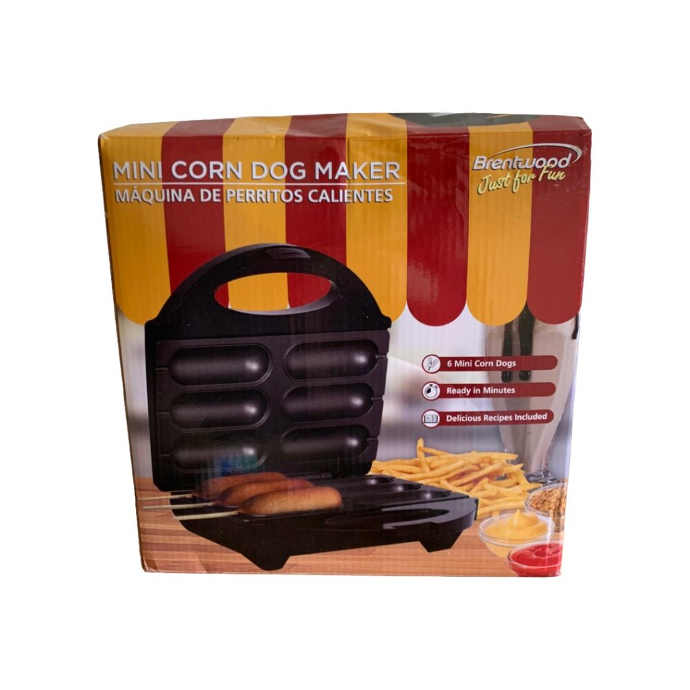 NWT BRENTWOOD Just For Fun Stainless Steel Non-Stick Mini Corn Dog Maker